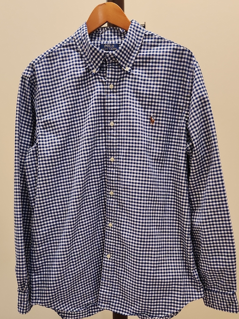 Polo by Ralph Lauren Blue and White Gingham Button-Down Shirt
